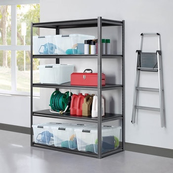 Whalen 5 Tier 48" (121cm) Step Beam Heavy Duty Modular Storage Shelf Rack