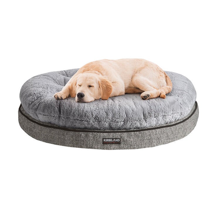 Kirkland Signature Round Pillow Orthopaedic Dog Bed, Grey