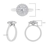 0.62ctw Round Brilliant Cut Diamond Ring, 18ct White Gold