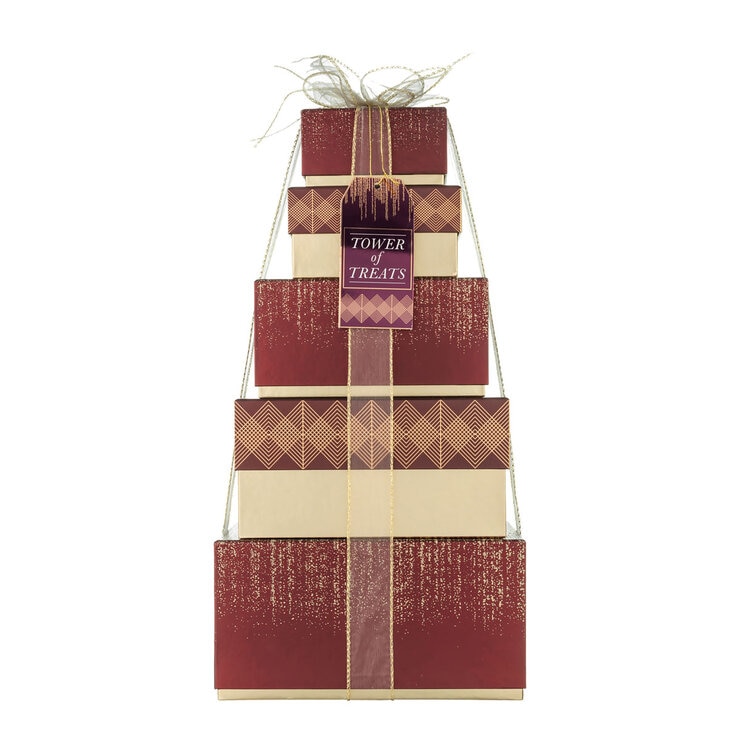 Festive Tower of Treats in Red