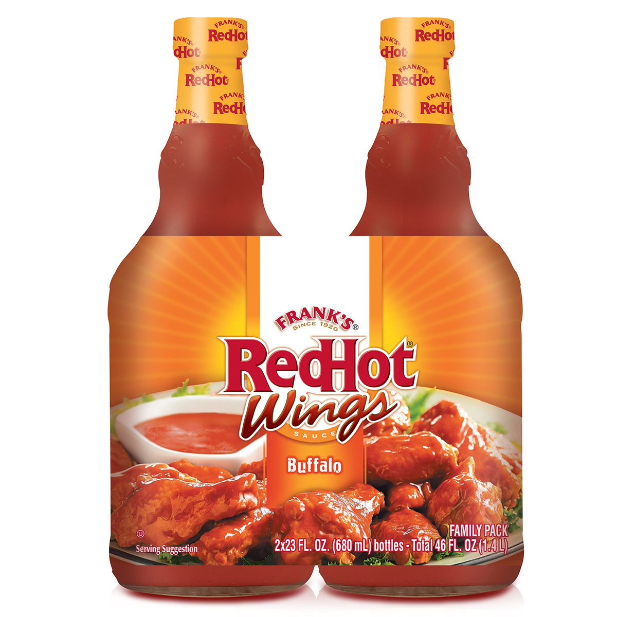 Frank's RedHot Wings Buffalo Sauce, 2 x 680ml