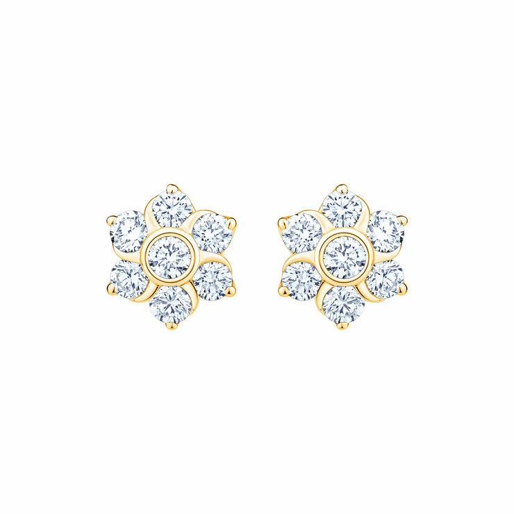 0.65ctw Round Brilliant Cut Diamond Daisy Earrings, 14ct Yellow Gold 0.65ctw Round Brilliant Cut Diamond Daisy Earrings, 14ct Yellow Gold