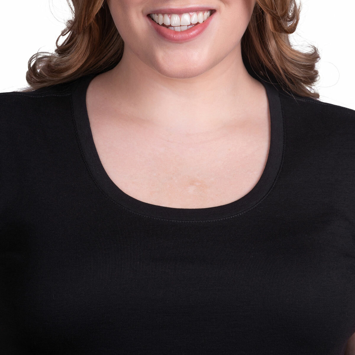 Kirkland Signature Ladies Scoop Neck Pima Tee in Black