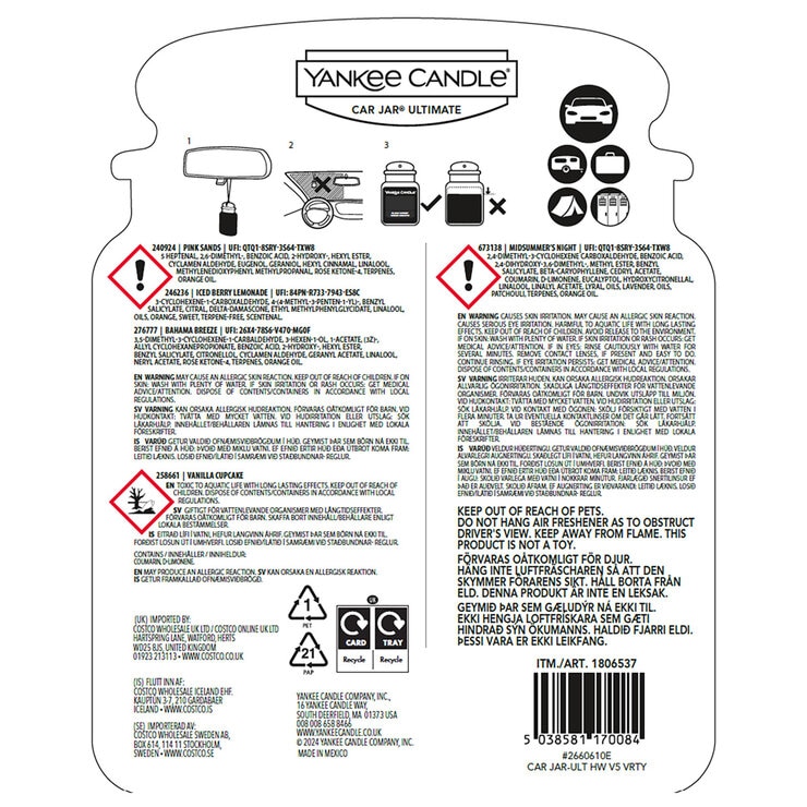 Yankee Candle Car Jar Ultimate Air Freshener Variety - Pack of 5