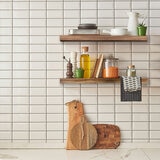 Acacia Floating Wood Shelf, 2 Pack