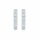1.00ctw Round Brilliant Cut Diamond Hoop Earrings, 14ct White Gold 1.00ctw Round Brilliant Cut Diamond Hoop Earrings, 14ct White Gold