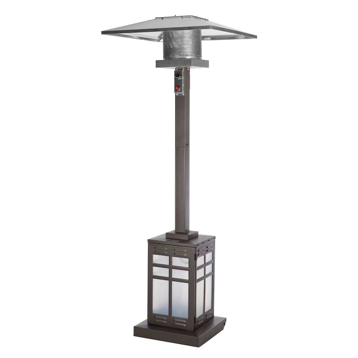 Well Travelled Living 2.3m (93") 48,000 BTU Square Mocha Patio Heater with Lighted Base