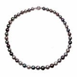 8-10mm Cultured Tahitian Pearl Necklace, 14ct White Gold