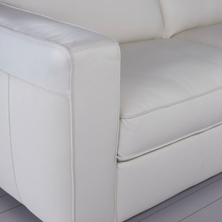 Natuzzi Grey Leather 2pc Sectional Sofa in Cream Costco UK