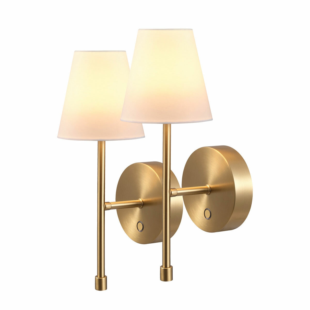 Globe Electric Wireless Rechargeable LED Integrated Wall Sconce in Bronze Gold, 2 Pack