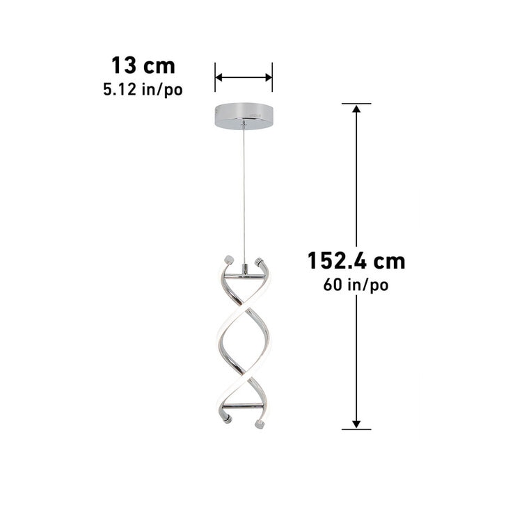 Artika DNA Single Light LED Pendant in Chrome