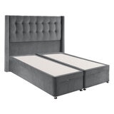 Silentnight Velvet Full ottoman divan in charcoal grey