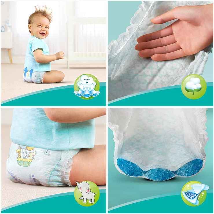 Pampers BabyDry Nappies Size 7, 2 x 58 Jumbo Packs Costco UK