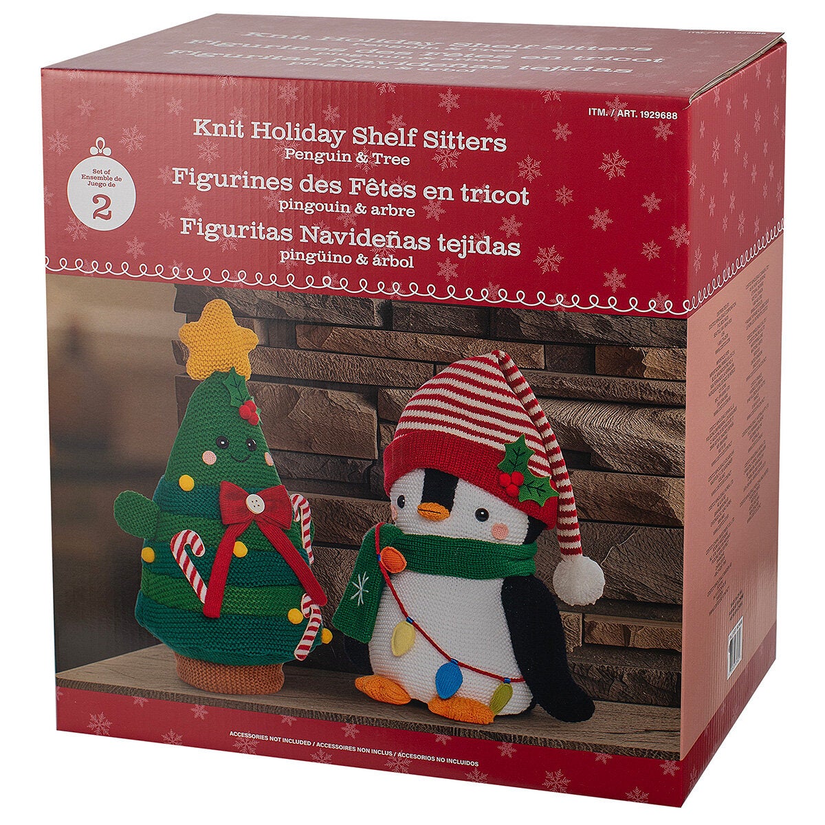 16 inch Christmas Knit Characters Assortment- Set Of 2 16 inch Christmas Knit Characters Assortment- Set Of 2