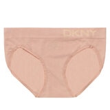 DKNY Women's Seamless Rib Knit 4 Pack Bikini Brief in Pink/Nude