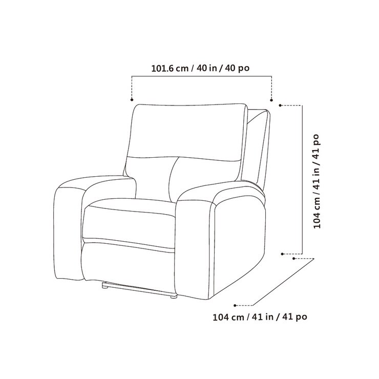 Zach Brown Leather Power Recliner Armchair Costco UK