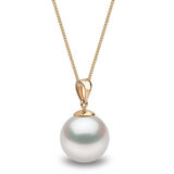 Freshwater White Pendant, 18ct Yellow Gold