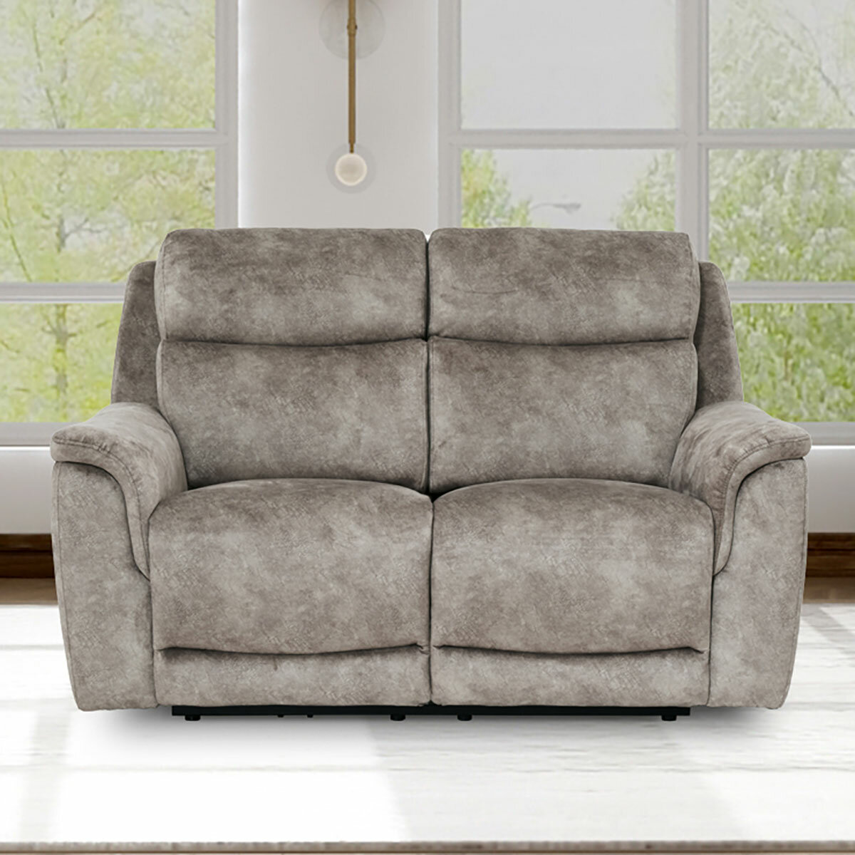 Oscar Grey Fabric Power Reclining 2 Seater Sofa with Power Headrest