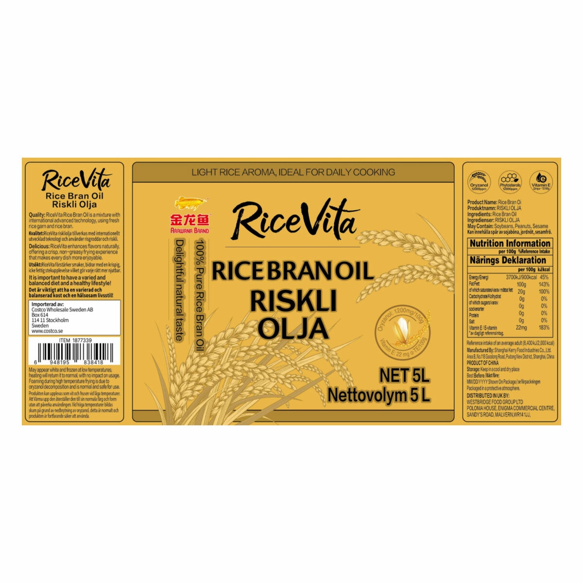 Ingredients and nutritional information