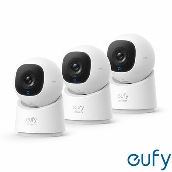 eufy C220 2K Pan-Tilt Smart Indoor Camera 3 Pack - No Monthly Fees