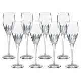 Luigi Bormioli Diamante Crystal Flute Glasses, 220ml, 8 Pack