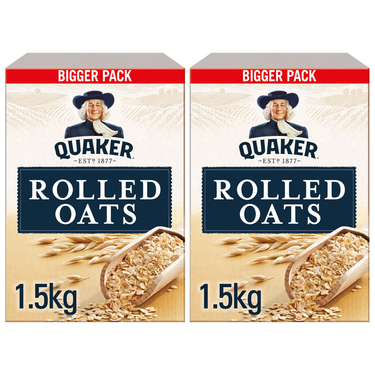 Quaker Rolled Oats, 2 x 1.5kg