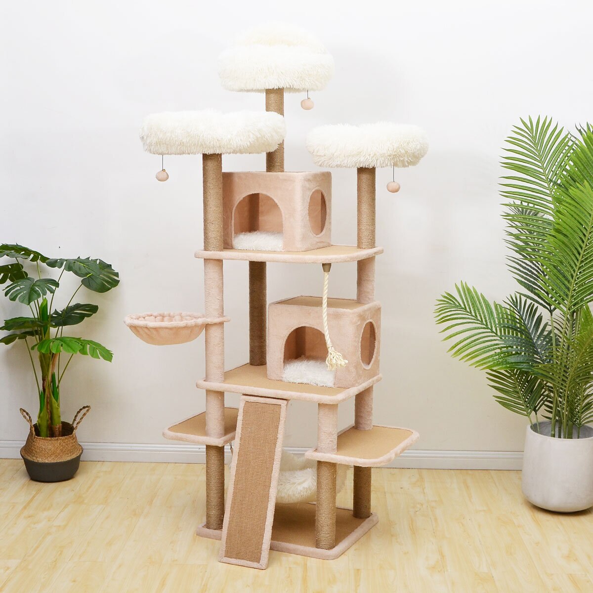 Multi level Cat Tree beige with carpet