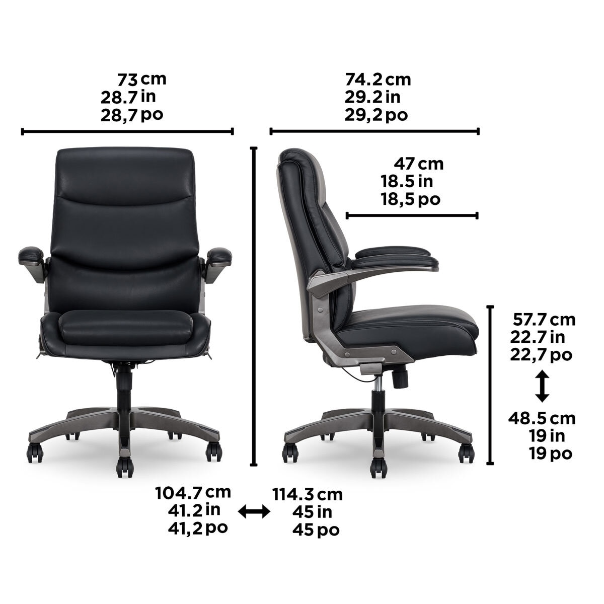 La-Z-Boy® Manager Chair with Flip-Up Arms, Black