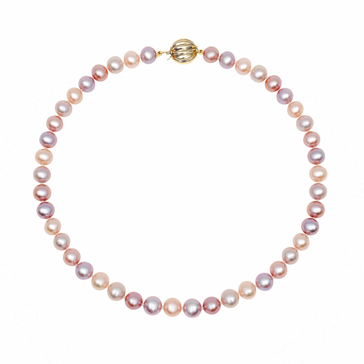 6-6.5mm Cultured Freshwater Multi Colour Pearl Necklace, 14ct Yellow Gold