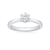 0.50ct Round Brilliant Cut Diamond Solitaire Ring, Platinum