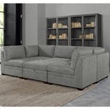 Thomasville Tisdale Light Grey 6 Piece Modular Fabric Sofa