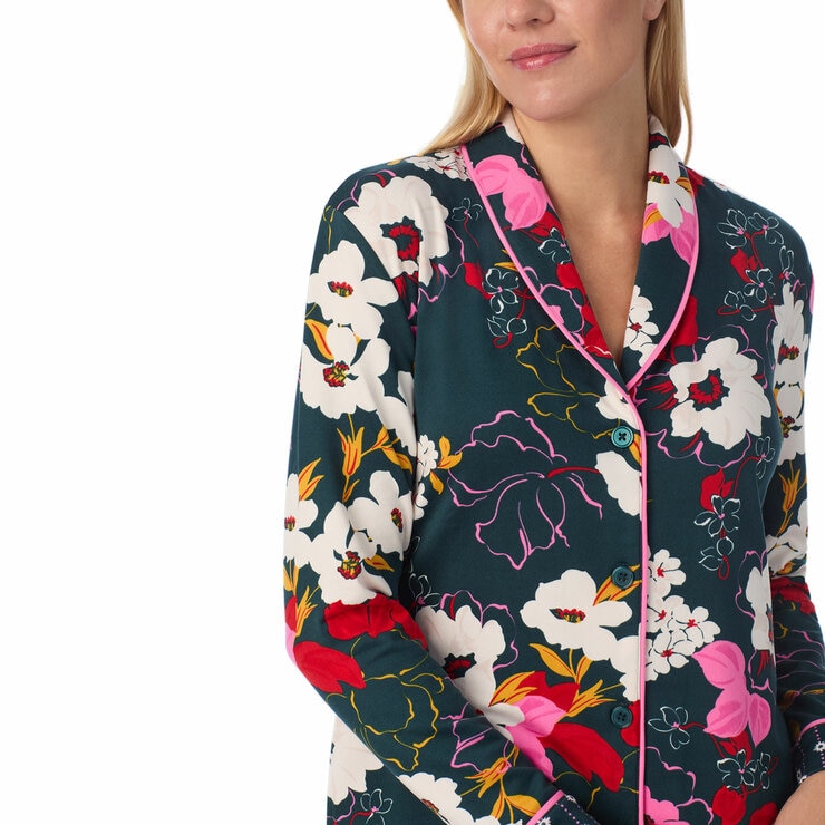 Room Service Ladies Notch Collar PJ Set in Floral Room Service Ladies Notch Collar PJ Set in Floral