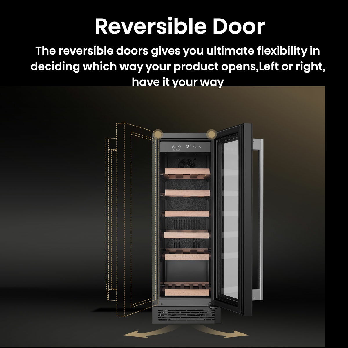 Hisense RW058B3ABGF, 19 Bottle Freestanding, Single Zone Wine Cooler, G Rated in Black Hisense RW058B3ABGF, 19 Bottle Freestanding, Single Zone Wine Cooler, G Rated in Black