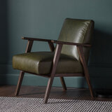 Neyland Green Leather Armchair