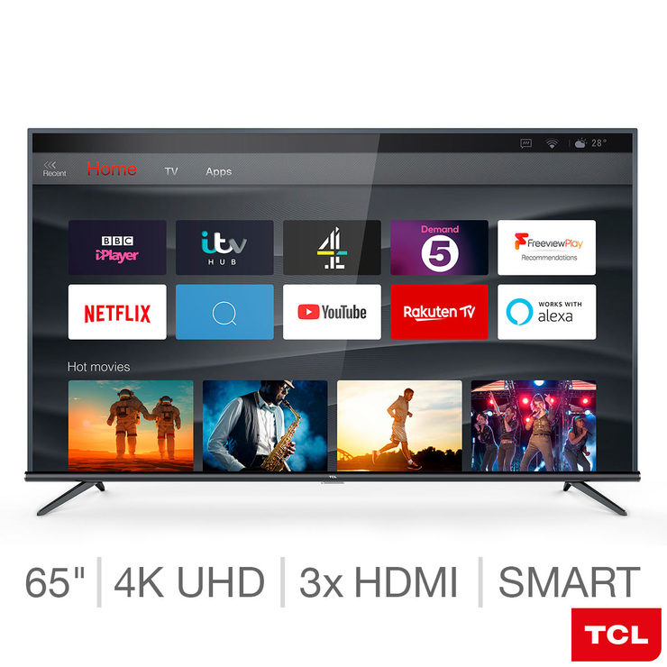 Tcl 65ep648 65 Inch 4k Ultra Hd Smart Tv Costco Uk