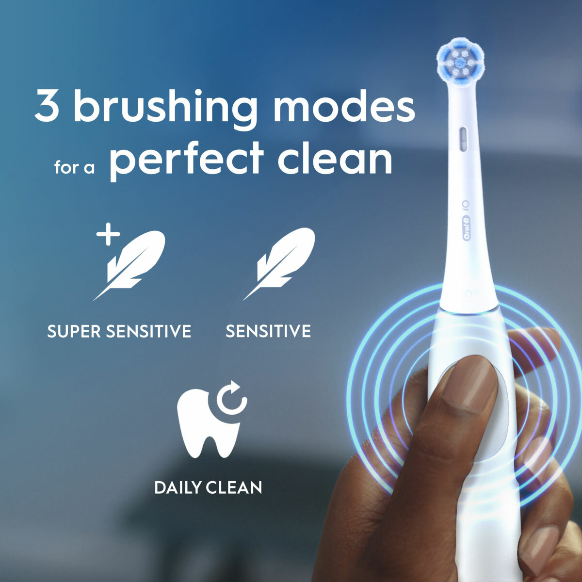 Lifestyle image of Oral-B iO2 Electric Toothbrush with 3 brushing modes