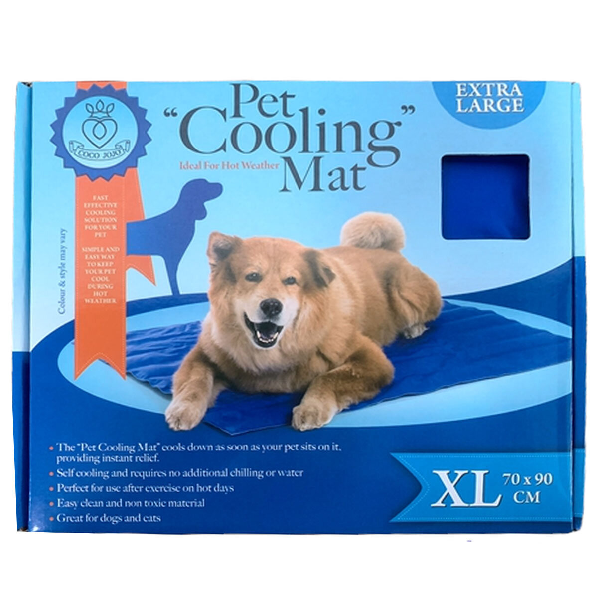 Dog on dog cooling mat
