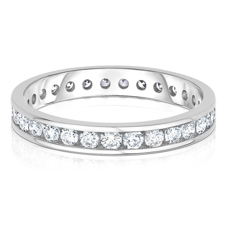 1.00ctw Round Brilliant Cut Channel Set Diamond Eternity Ring, 18ct