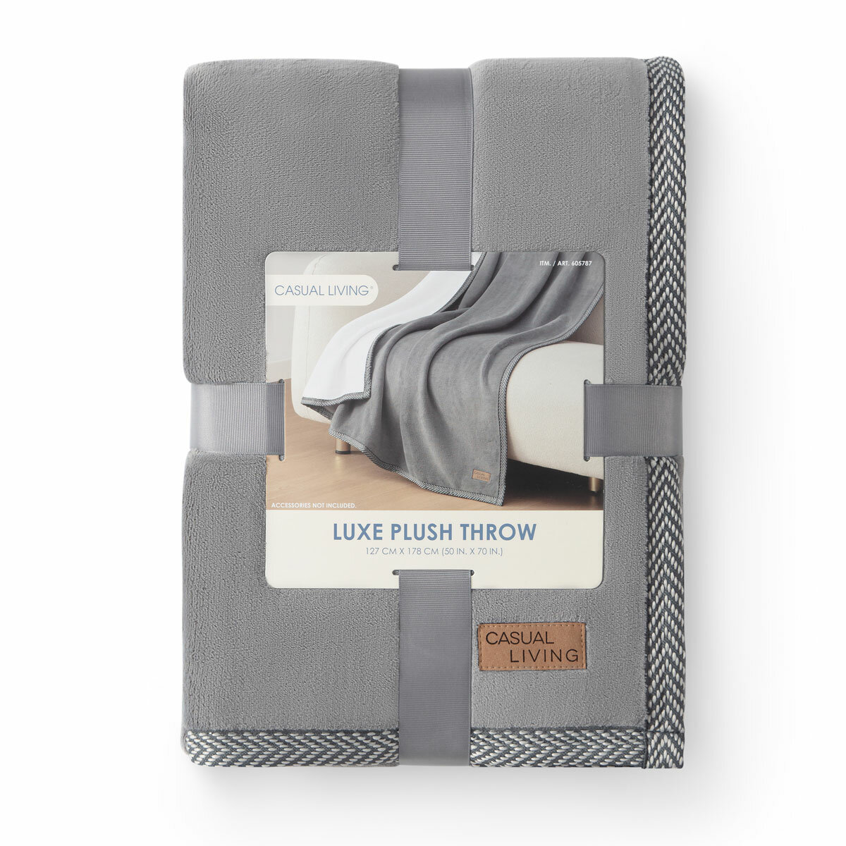 Casual Living Luxe Plush Throw in Grey, 127 x 178 cm