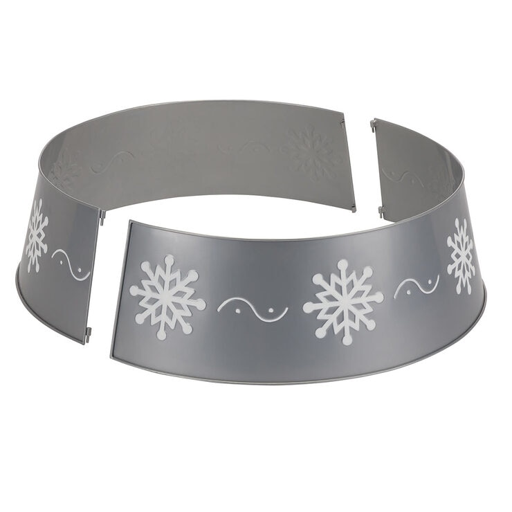 35 Inch (88.9 cm) Seasonal Metal Christmas Tree Skirt In Silver