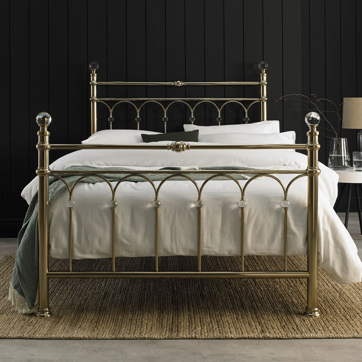 Bentley Cristina Champagne Brass Finish Metal Bed Frame