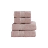 Lazy Linen 4 Piece Hand & Bath Towel Bundle in Pink 