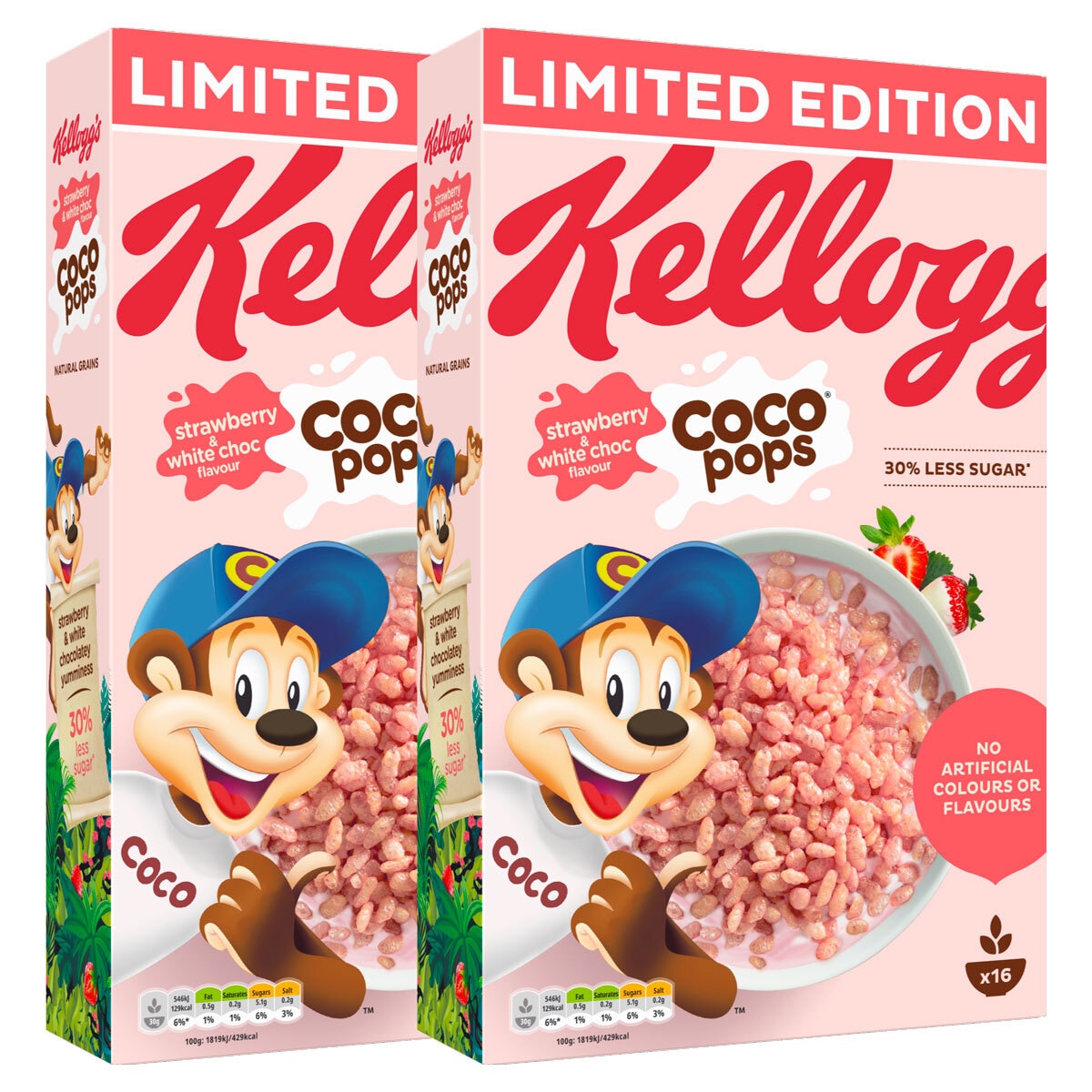 Kellogg's Coco Pops Strawberry & White Chocolate Flavour, 2 x 480g