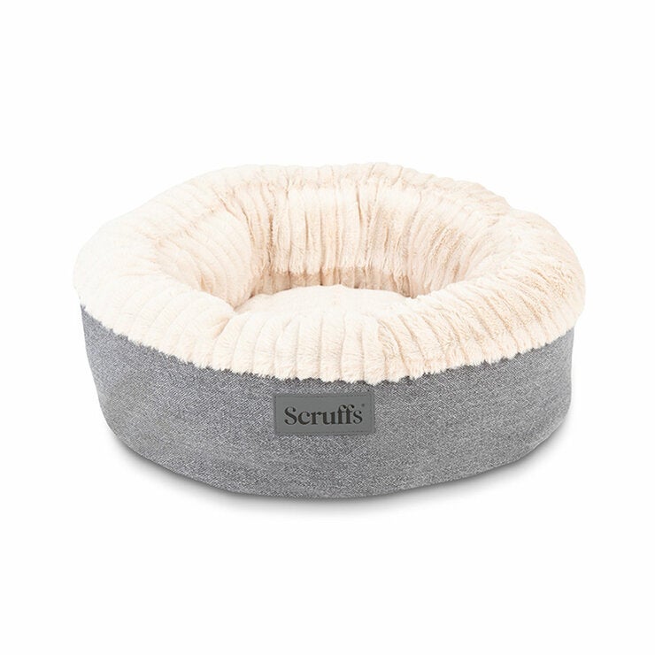 Scruffs Ellen Donut Medium Pet Bed, 55cm - Light Grey