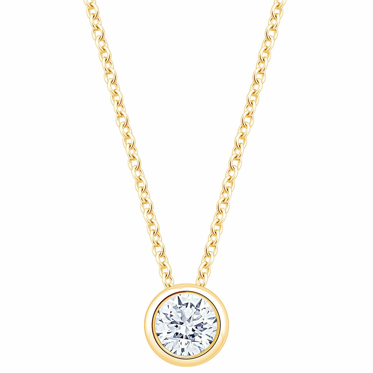 0.30ctw Round Brilliant Cut Diamond Solitaire Pendant, 14ct Yellow Gold 0.30ctw Round Brilliant Cut Diamond Solitaire Pendant, 14ct Yellow Gold
