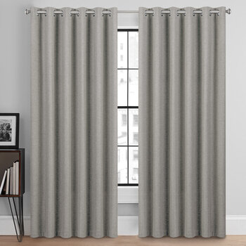 Brookstone Total Blackout Eyelet Curtains, 228 x 228 cm in Grey 