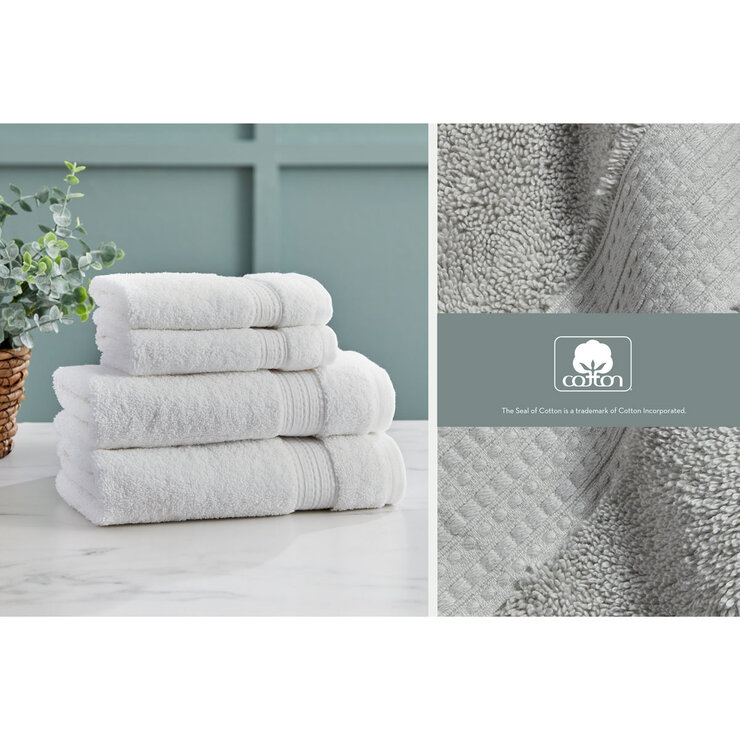 Grandeur 100% Cotton Grey Bath Towels, 2 Pack