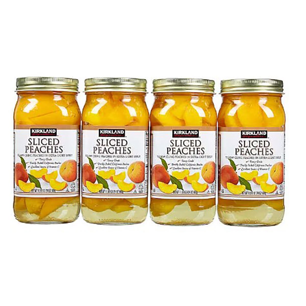 Kirkland Signature Sliced Peaches in Extra Light Syrup, 4 x 680g