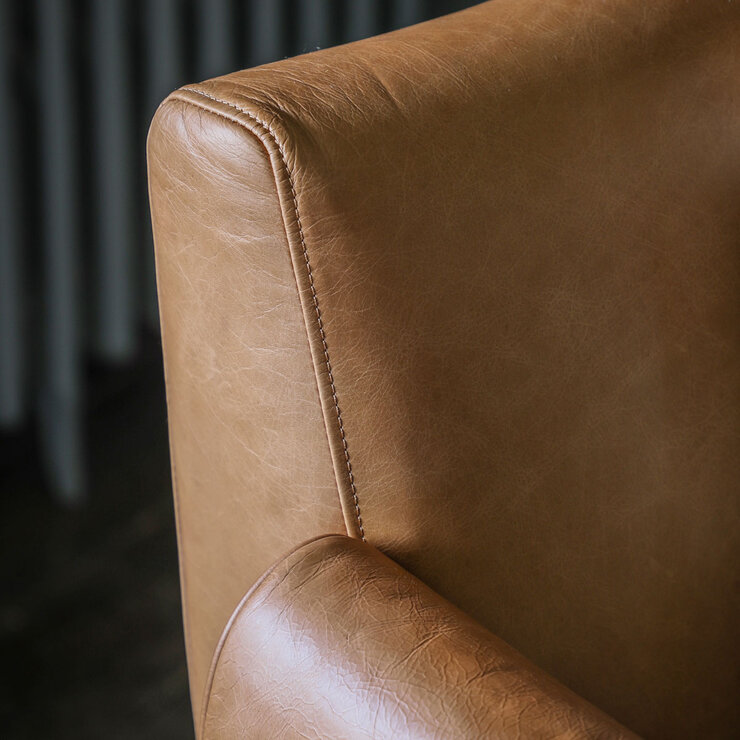 Gallery Stratford Brown Leather Armchair