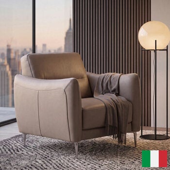 Nicoletti Jupiter Grey Leather Armchair
